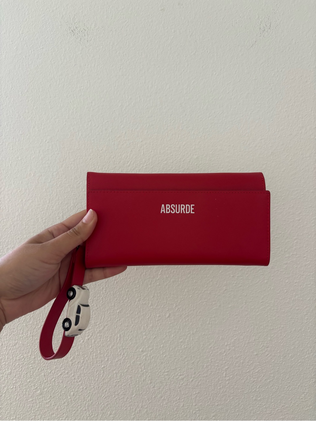 Absurde Parking Red Leather Bifold Wallet